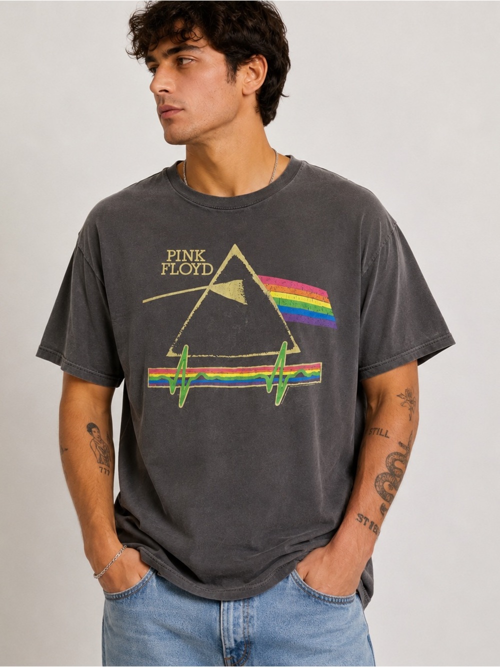 Pink Floyd The Dark Side of The Moon Heartbeat Men’s XL T-Shirt Rock Band Tee